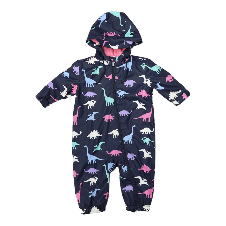 Dinosaur Colour Change Rain Suit Navy