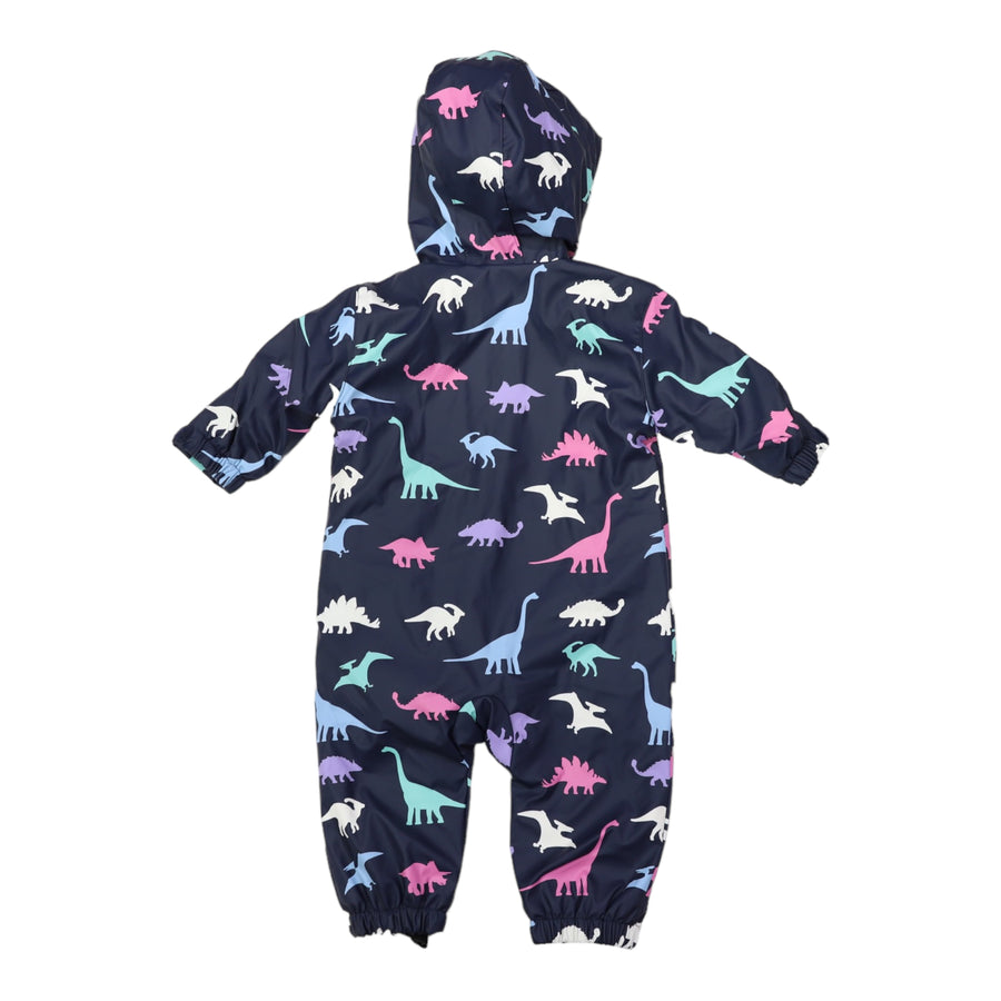 Dinosaur Colour Change Rain Suit Navy