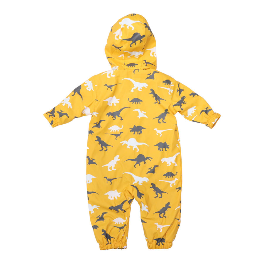 Dino Colour Change Rain Suit Mustard