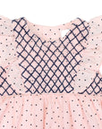 Smocked  Poplin  Spot Dress Pink