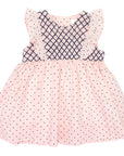 Smocked  Poplin  Spot Dress Pink