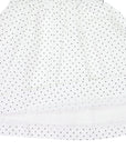 Smocked  Poplin  Spot Dress White