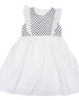 Smocked  Poplin  Spot Dress White