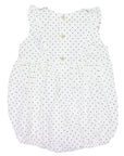 Smocked Poplin  Spot Sunsuit White