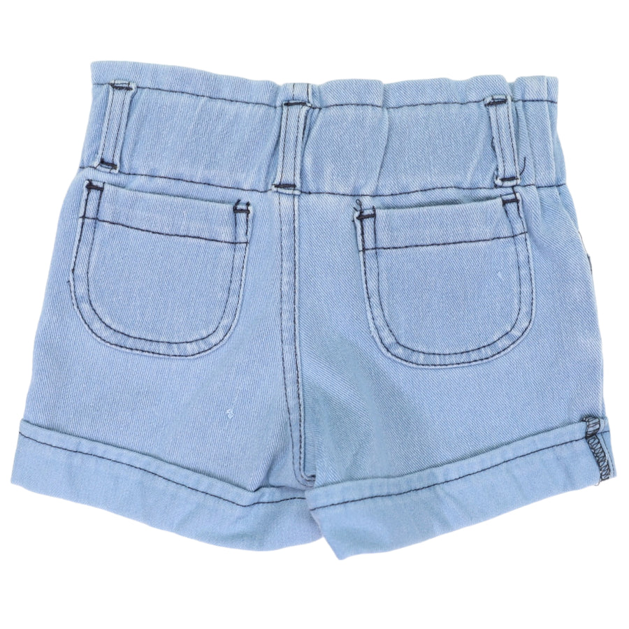 High Waisted Soft Denim Knit Short Light Wash