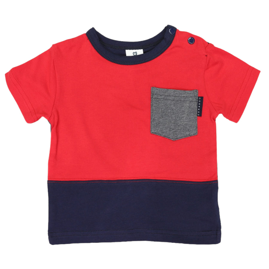 Colour Block Tee Red