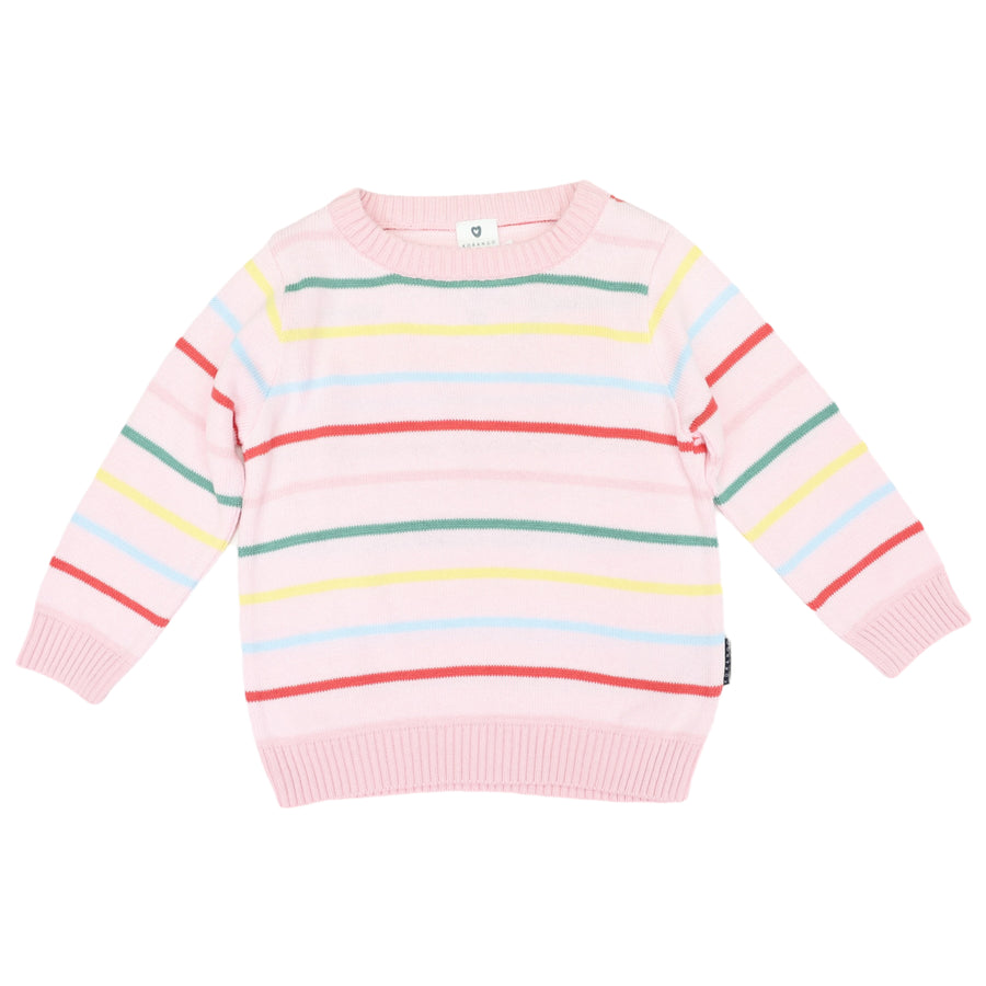 Stripe Knit Sweater Pink