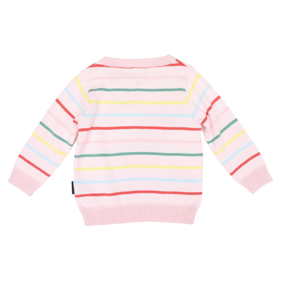 Stripe Knit Sweater Pink
