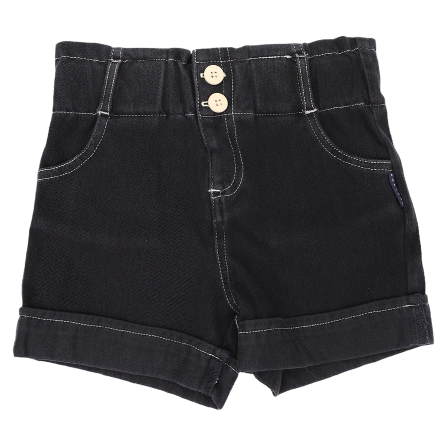 High Waisted Denim Knit Short Dark Wash