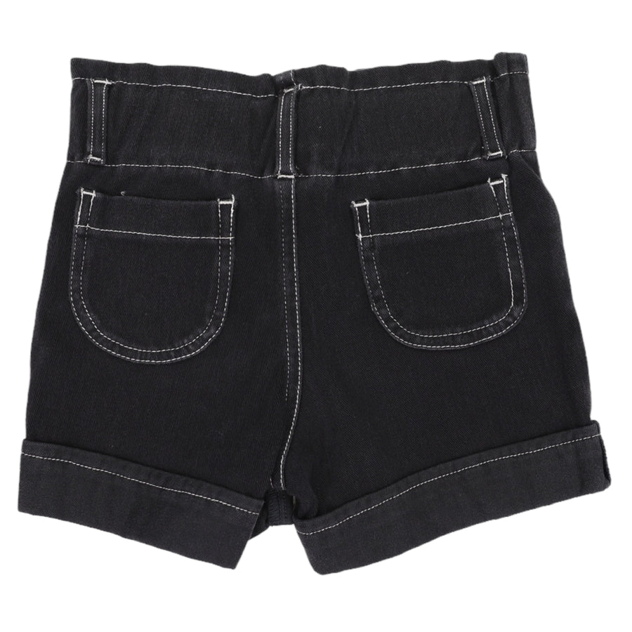 High Waisted Denim Knit Short Dark Wash