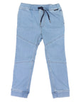 Elastic Waisted Stretch Denim Jean Light Wash