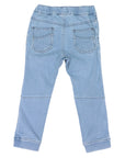 Elastic Waisted Stretch Denim Jean Light Wash