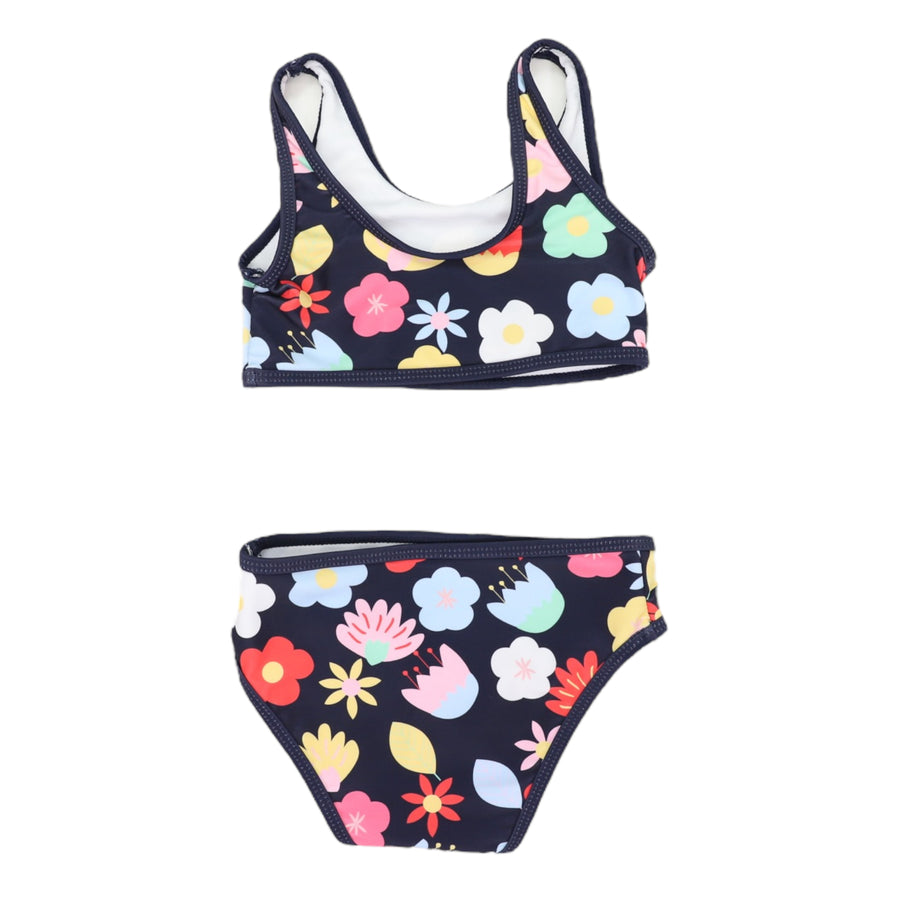 Flower Swim Crop Set Navy