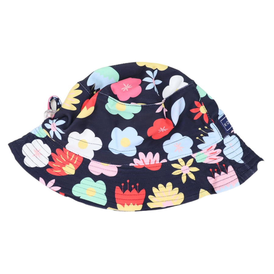 Flower Swim Sun Hat Navy