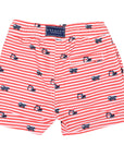 Truck Print Boardies Striped Red/White