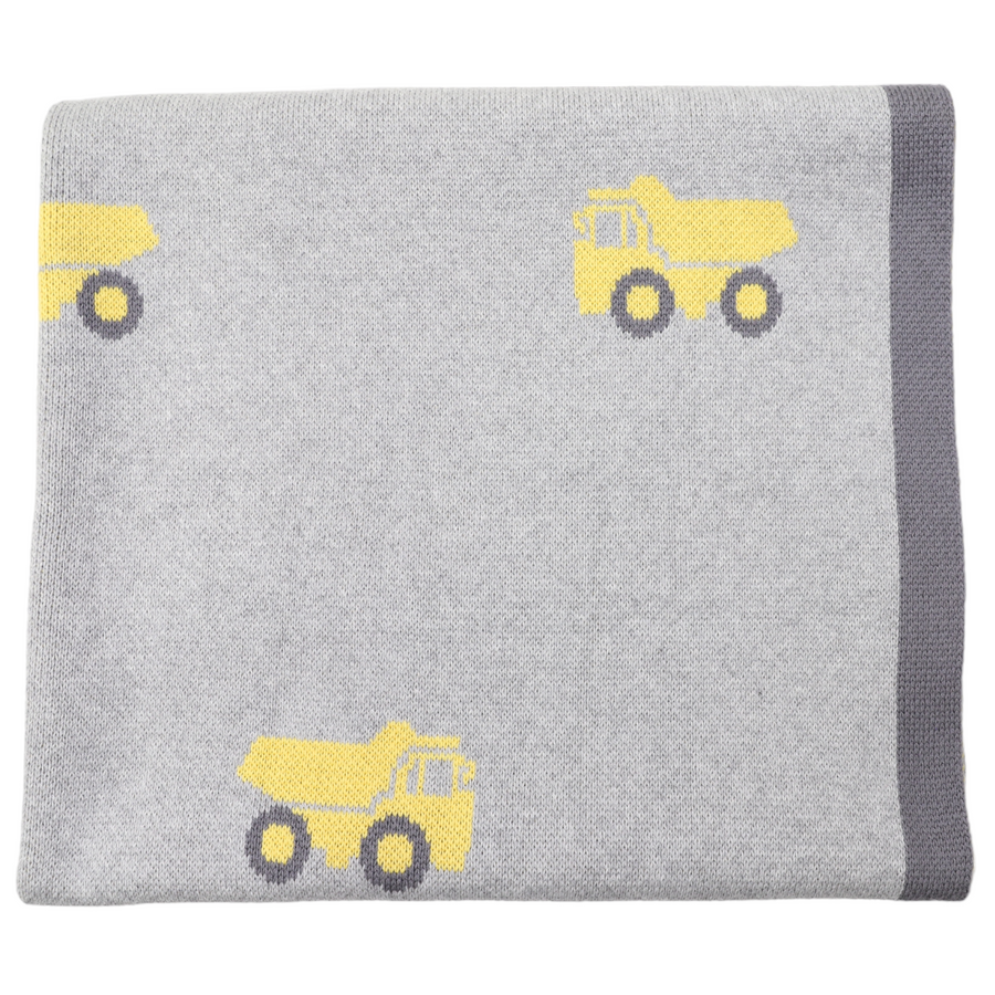 Classic Tip Truck Knit Blanket 100cm X 80cm Grey