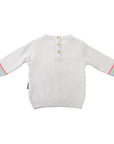 Rainbow Pattern Knit Sweater Microchip Grey