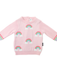 Rainbow Pattern Knit Sweater Fairytale Pink