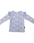 Rainbow Print Long Sleeve Top Blue Heron