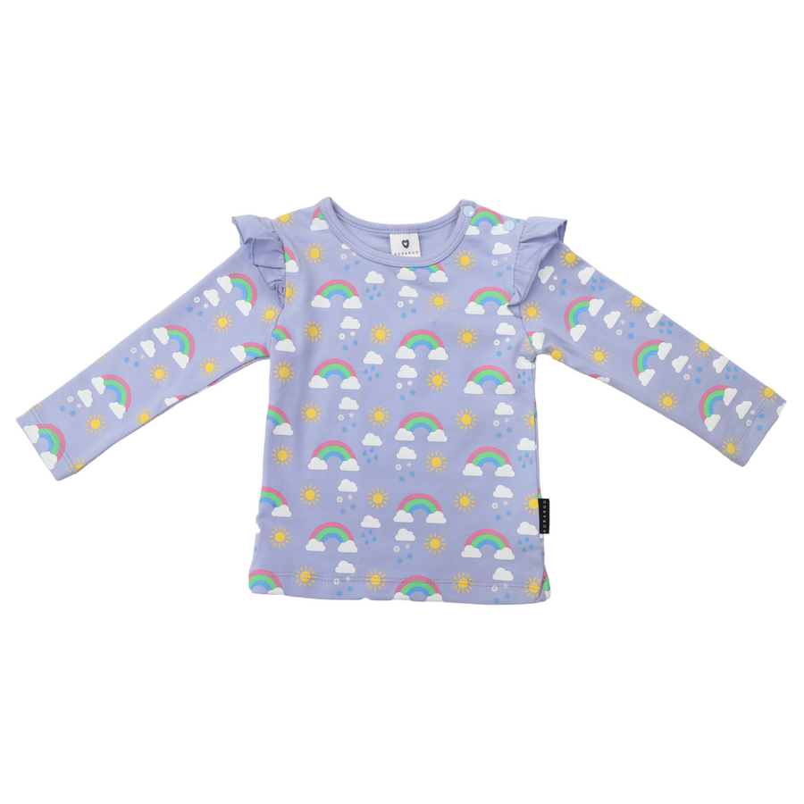 Rainbow Print Long Sleeve Top Blue Heron