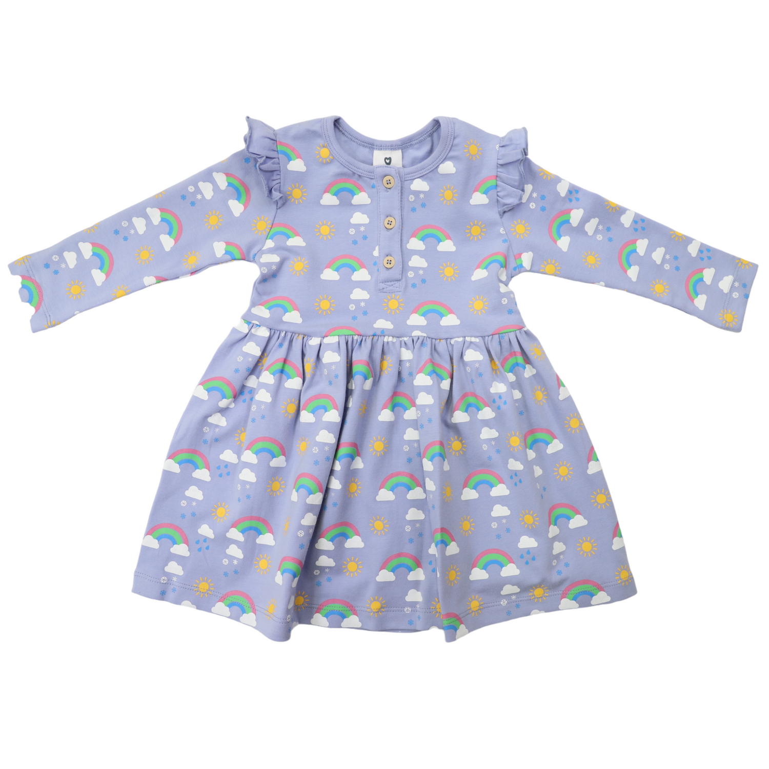 Rainbow Print Cotton Stretch Dress Blue Heron