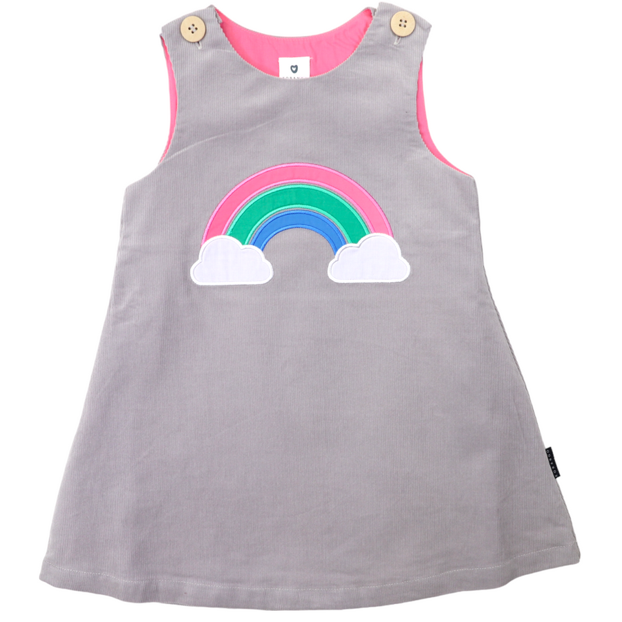 Rainbow Cord Dress Microchip Grey