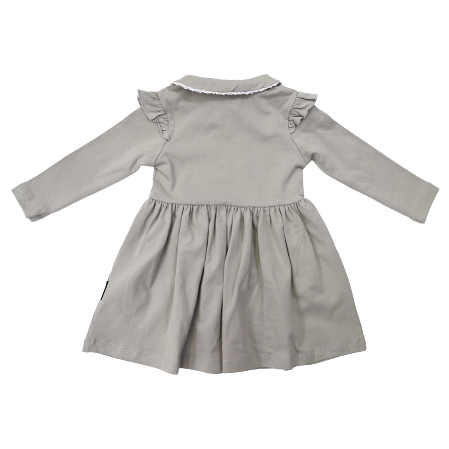 Collared Dress with Frill London Fog