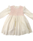 Frill Smocked Dress Beige