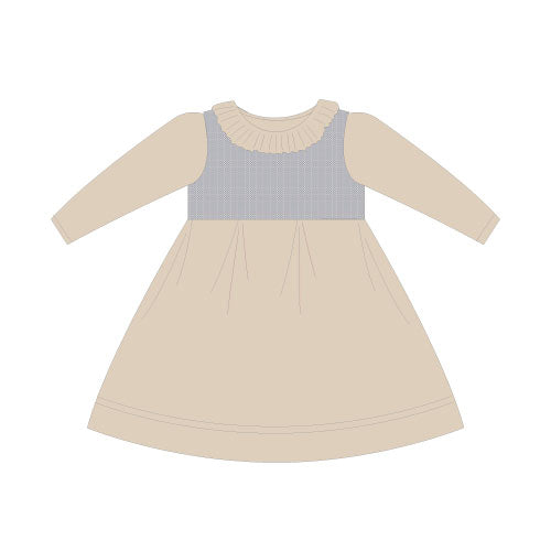 Collared Smocked Dress Tapioca