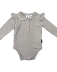 Frill Collared Cotton Bodysuit London Fog