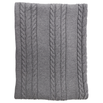 Cable Knit Blanket 100 X 80cm Moon Mist