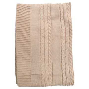 Cable Knit Blanket 100 X 80cm Sand