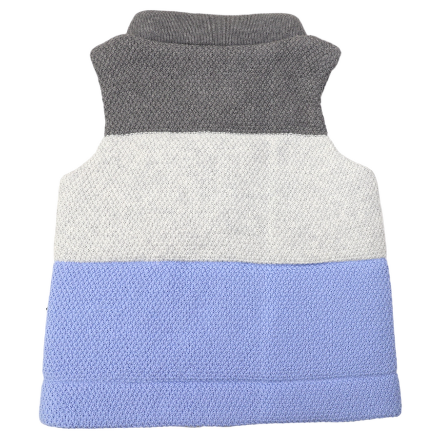 Textured Padded Knit Vest Blue Herron