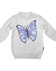 Butterfly Knit Sweater Microchip Grey