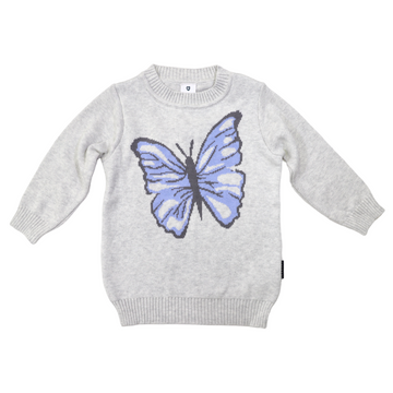 Butterfly Knit Sweater Microchip Grey