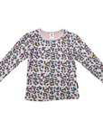 Leopard Print Long Sleeve Tee Microchip Grey