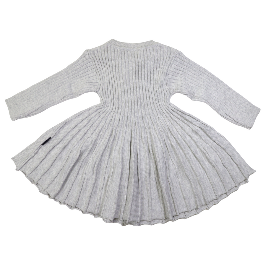 Rib Knit Swing Dress Microchip Grey