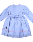 Long Sleeve Smocked Dress Blue Heron