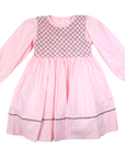 Long Sleeve Smocked Dress Pink