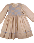 Long Sleeve Smocked Dress Tapioca