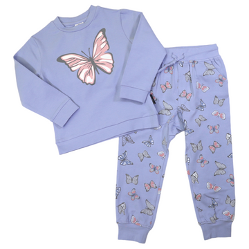 Butterfly Print Pyjamas Blue Heron
