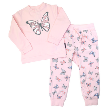 Butterfly Print Pyjamas Fairytale Pink