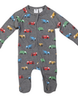 Truck Double Zip Onesie Charcoal