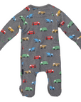 Truck Double Zip Onesie Charcoal