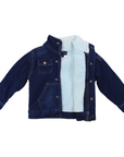 Denim Jacket with Sherpa Lining Pigment Wash