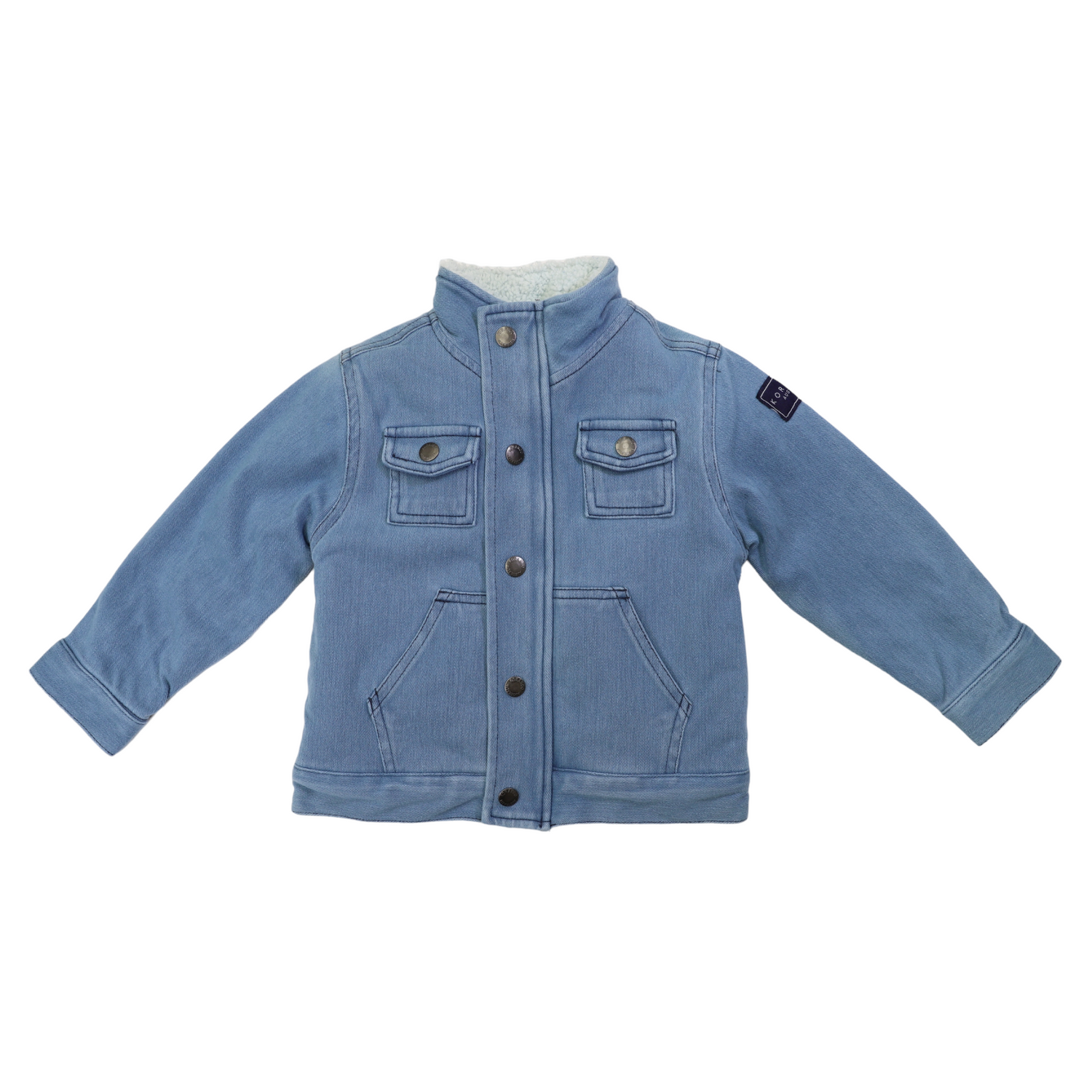 Denim Jacket with Sherpa Lining Stonewash