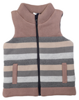 Padded Knit Vest Hazelnut Stripe