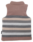 Padded Knit Vest Hazelnut Stripe