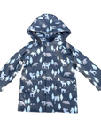 Bear Print Colour Change Sherpa Lined Raincoat Charcoal