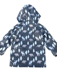 Bear Print Colour Change Sherpa Lined Raincoat Charcoal